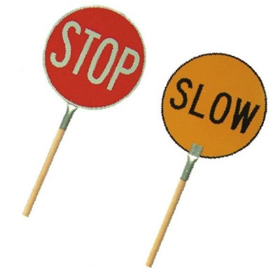 Aluminum Road traffic Safety Regulatory Reflective Stop Slow Paddles Sign